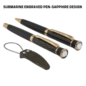Submarine Engraved Pen - Sapphire design