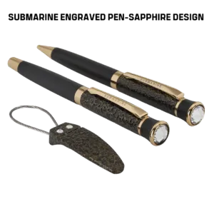 Submarine Engraved Pen - Sapphire design