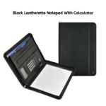 Black Leatherette Notepad With Calculator